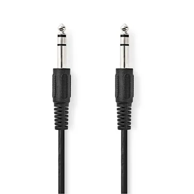 Obrázek produktu pro Stereo audio kabel | 6,35 mm Hane | 6,35 mm Hane | Nickelplaterad | 2,00 m | Kulatý | Svart | Označení