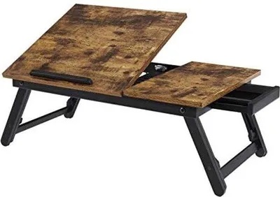 Produktbild von Famanu Laptopständer Vintage Braun - Verstellbar für Bett und Sofa