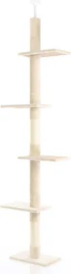 Immagine prodotto di Tiragraffi, altezza 230-276 cm, 4 livelli, in sisal, color beige, per uso interno