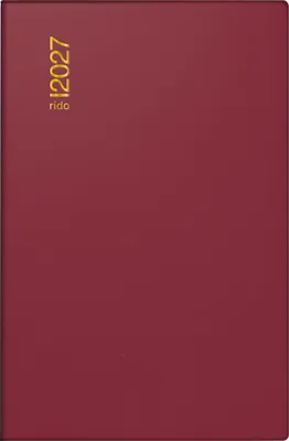 Produktbild von rido/idé 7016212297 Taschenkalender Mod. Industrie II 2027 A7, Kunststoff, bordeaux