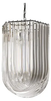 Immagine prodotto di Lampada a sospensione Casa Padrino, design  ideale per ristoranti e hotel. Finitura in nichel, diametro 44/51 cm, altezza 70 cm