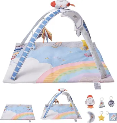 Obrázek produktu pro Hrací podložka pro miminka Podložka pro cvičení na bříšku s 6 smyslovými hračkami 35,0" x 35,0"