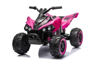 Image de Voiture électrique pour enfants à quatre roues, modèle ATV, 12V 4,5Ah, avec musique, lecteur MP3 et éclairage LED, adaptée aux enfants de 3 à 6 ans. Couleur : rose