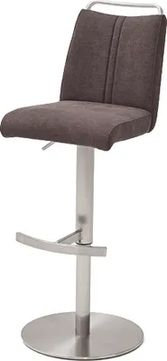 Produktbild von Barhocker Tresenhocker GIULIA A Barstuhl mit Griffleiste Feingewebe braun Edelstahl