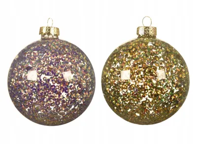 Productafbeelding van Kerstbal, glas, transparant, met pailletten, 8 cm