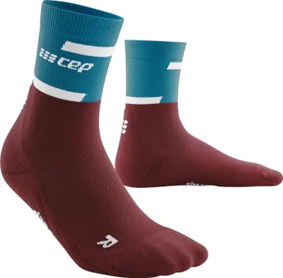 Produktbild von Cep CEP the run socks, mid cut, v4 petrol/dark red IV