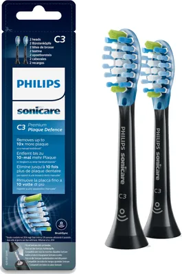 Zdjęcie produktu dla Główka szczoteczki Sonicare C3 Premium Plaque 2 szt. czarna HX9042/33