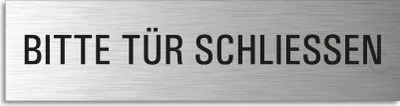 Produktbild von Türschild Bitte Tür schliessen Hinweisschild Aluminium Edelstahloptik 160x40 mm selbstklebend