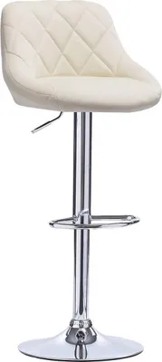 Produktbild von Barhocker Memo – Designer – Mit Rückenlehne – Ergonomisch – Höhenverstellbar 60–82cm – Kunstleder – Creme – Küche & Bar – 1 Stück