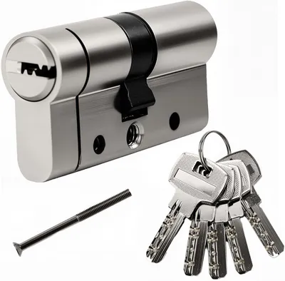 Imagen del producto de Cilindro de cerradura de perfil europeo, 60 mm - Alta seguridad, con 5 llaves