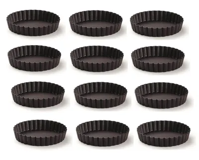 Produktbild von 12 x Backform Kuchenform gewellt für Tortellettes Törtchen °80mm/12mm Antihaftbeschichtet