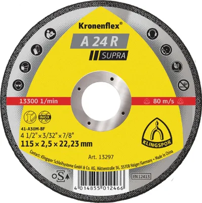 Produktbild von Klingspor A 24 R Trennscheiben, 115 x 2,5 x 22,23 mm gerade 25 Stk