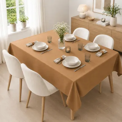 Immagine prodotto di Tovaglia 110 x 160 cm per tavolo da cucina e da pranzo in marrone chiaro