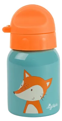 Immagine prodotto di sigikid Edelstahl Trinkflasche Fuchs, Wasserflasche, Kindertrinkflasche, Kinder Flasche, Blau, 250 ml, 24994
