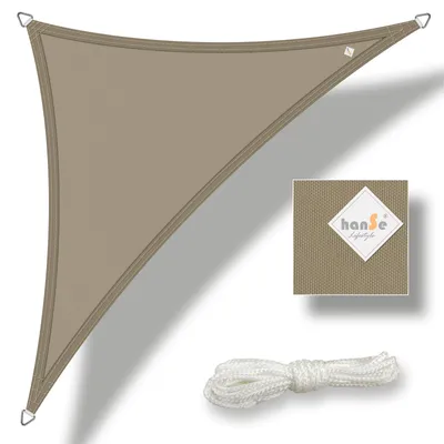 Produktbild von hanSe® Marken Sonnensegel 100% Polyester Dreieck 4x4x4 m Taupe