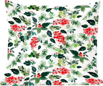Produktbild von MuchoWow® Zierkissen Sofakissen Wohnzimmer Dekokissen 60x60 cm Aquarell - Beeren - Rot - Sitzfläche - Foto Polster