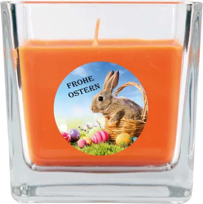 Produktbild von Frohe Ostern Duftkerze im Bonbonglas - viele Motive zur Auswahl, - Brenndauer bis zu 110 Std