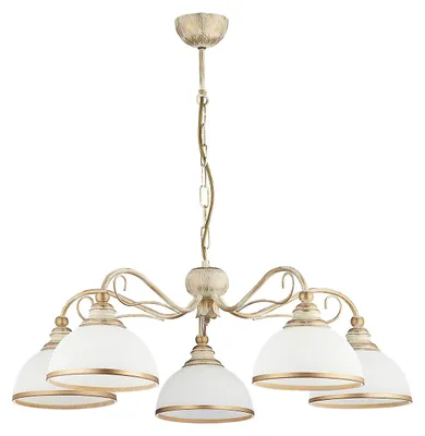 Immagine prodotto di Lampada a sospensione a 5 fuochi Xsara lampada a sospensione in ottone di colore bianco