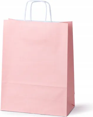 Zdjęcie produktu dla Pastelowe różowe torebki papierowe EKO 24×10×32 cm – urodzinowe torby na prezenty i zakupy, 25 szt.