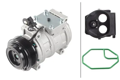 Image de Compresseur de climatisation 12 V, Ø 110 mm, HELLA Thermo-Expertise, compatible notamment avec la BMW Série 3