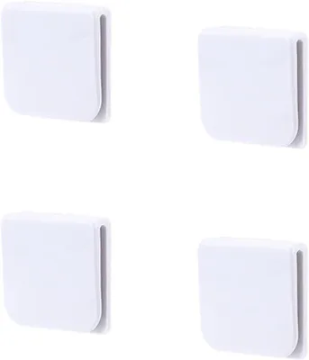 Obrázek produktu pro Klipy na sprchový závěs, 4 kusy, samolepicí plast, 5 x 4 x 1 cm, na sprchové závěsy a okenní závěsy, ideální do koupelny, obývacího pokoje, ložnice
