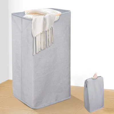 Immagine prodotto di Cesto per la biancheria Zivacate da 100 litri, con maniglie, XL, pieghevole, grigio. Contenitore per la biancheria