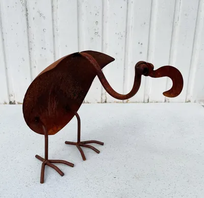 Produktbild von Gartenfigur Geier 3D 29cm Edelrost Gartendeko Wetterfest Rost Metall Rostfigur Metallfigur Aasgeier