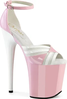 Produktbild von FLAMINGO-884 Pleaser vegane Damen High Heels Plateausandaletten babypink weiß