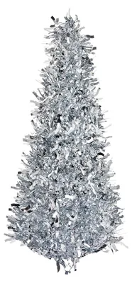 Image de Clayre & Eef Décoration de Noël Sapin de Noël Ø 16x38 cm Plastique argenté