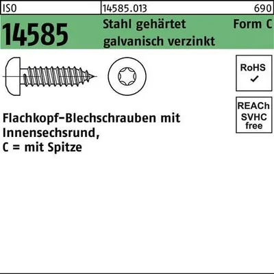 Produktbild von Reyher  Blechschrauben ISO 14585 St. 4,8x22 -C-T25 vz (500 Stück)