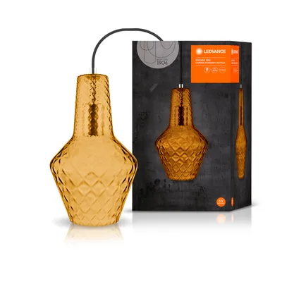 Zdjęcie produktu dla LEDVANCE Carved pendant bottle, 1 szt., E27, IP20, Czarny, Szary, Pomarańczowy