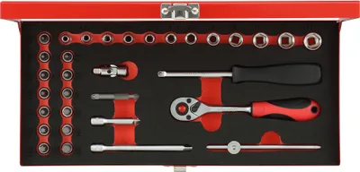 Produktbild von GEDORE red R49014033 Steckschlüssel-Satz 1/4" 4-13mm 32-teilig, 3300001