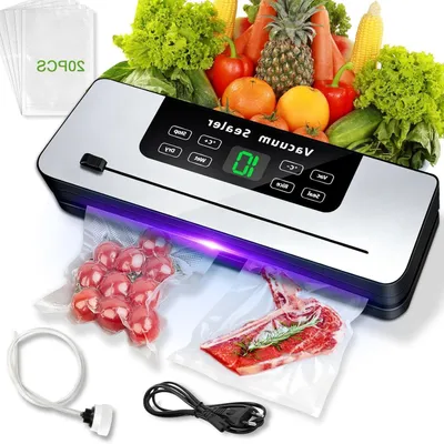 Immagine prodotto di Macchina per il sottovuoto - Macchina per confezionamento sottovuoto - Conservazione degli alimenti - Potenza di aspirazione automatica - Sigillatrice da 30 cm - Colore nero