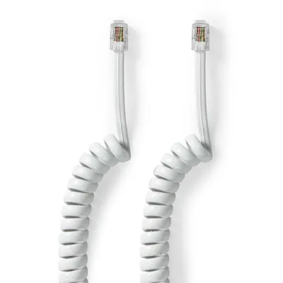Obrázek produktu pro Nedis TCGB90100WT20, 2 m, RJ-10, RJ-10, Bílá, Samec, Samec