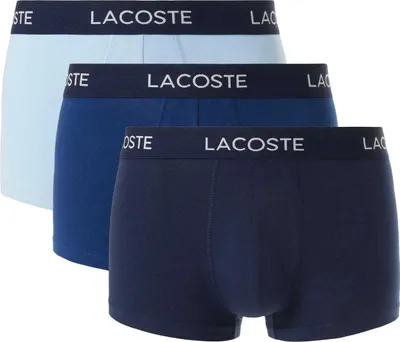 Productafbeelding van Lacoste - Heren boxershorts, stretch, katoen (3-pack) GT10777 (XS) (lichtblauw/blauw/marineblauw)