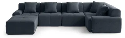 Produktbild von MILYSOFA SOFAMOUS 5-Sitzer modulares Ecksofa mit Chaiselongue, melierter blaugrauer Stoff