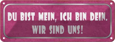 Produktbild von vianmo Blechschild 10x27 cm du bist mein ich dein wir uns Dekoration Spruch Zitat