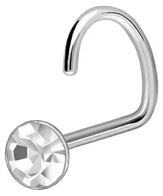 Produktbild von Nasenpiercing, Nasenstecker 925er Silber Nasenstecker Spirale KRISTALL
