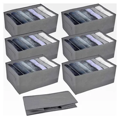 Produktbild von Organizer für Kleiderschrank, 6-teiliges Ordnungssystem, 44x30x20cm, Schubladen Aufbewahrungsbox für Hosen und Unterwäsche