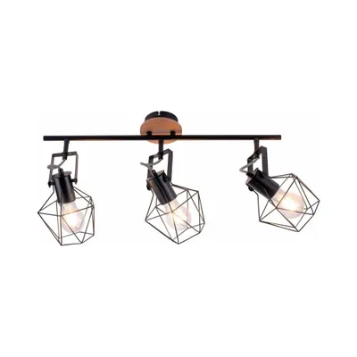 Zdjęcie produktu dla Lampa ścienna, naturalne drewno, żelazo, L 83 cm
