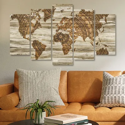 Produktbild von Wallity, 5KNV4588_60100 (100 x 60), Dekoratives Leinwandgemälde (5 Stück), Mehrfarbig, 100 % MDF, 100 x 60 cm