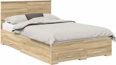 Obrázek produktu pro Rám postele s čelo Sonoma dub 135 x 190 cm kompozitní dřevo