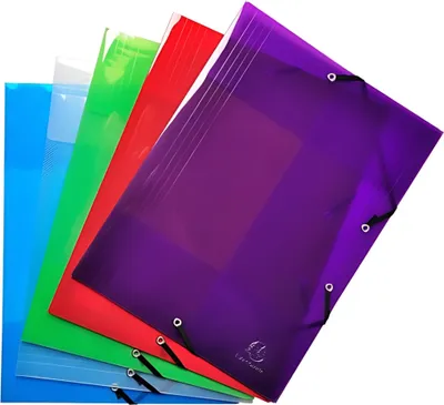 Produktbild von Sammelmappe mit 3 Klappen und Gummizug aus PP 500µ Crystal Colours, für Format DIN A4 Farben sortiert