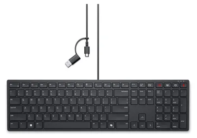 Immagine prodotto di Dell KB525C, dimensioni complete (100%), cablato, USB, interruttore a chiave, QWERTZ, nero