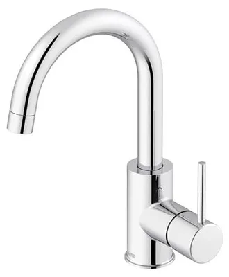 Zdjęcie produktu dla Chromowana bateria umywalkowa Lenz BOW² - obrót 360°, wyskakujący zawór, montaż EasyFix, markowa jakość 46010202