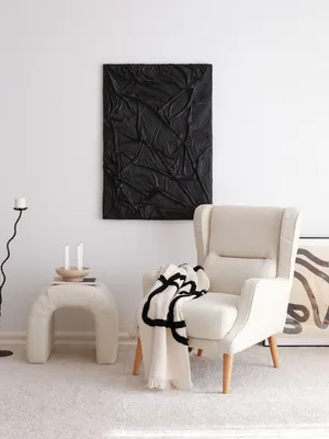 Image de Hanah Home, Klam - Cream, fauteuil à oreilles, 100 % BOIS, crème, 78 x 70 x 94 cm