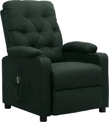 Immagine prodotto di vidaXL Poltrona relax elettrica in tessuto verde scuro