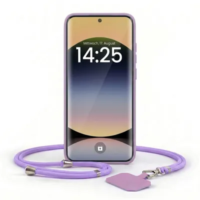 Produktbild von Handyhülle für Xiaomi Redmi Note 14 Pro 5G mit Handykette Band Kordel Hülle Case Schutzhülle Lila Violett