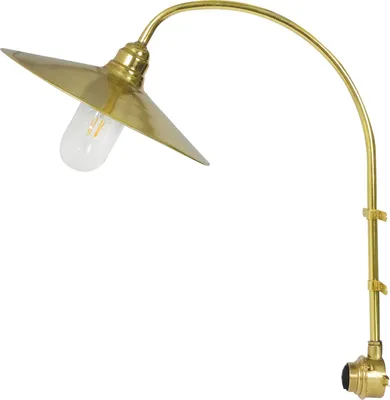 Produktbild von Außenwandleuchte Glas Messing massiv E27 IP54 H: 65 cm mit Schalter in Maritim Außenlampe Wand