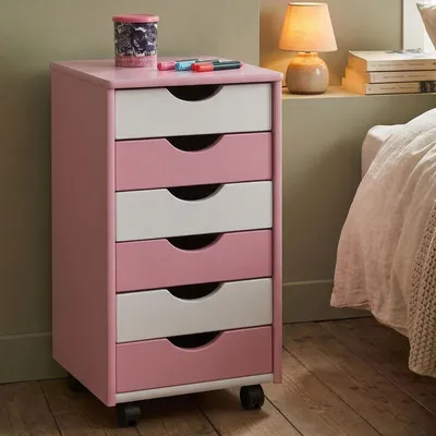 Image de Lubrense - Commode, 36x40x65h cm Blanc, 6 tiroirs